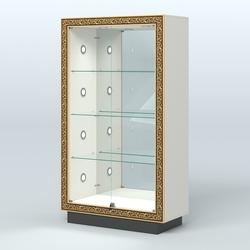 Низкая выставочная витрина с декором НБА-7С, Белый и Черный