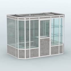 Павильон из профиля пристенный №10а (4,05 кв.м), Бетон Чикаго светло-серый F186 ST9