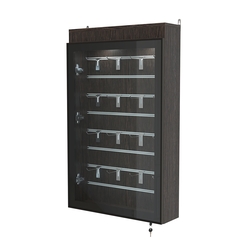 Витрина настенная №2-2Б с эконом панелью и верхней подсветкой серии Collecto, Дуб Венге