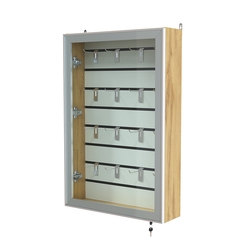 Витрина настенная №2-1Б с эконом панелью и стеклянными дверками серии Collecto, Дуб Золотистый