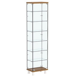 Витрина РОНДО №1-5 на ножках (задняя стенка стекло), Орех