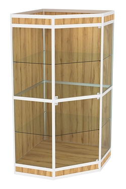 Витрина из профиля пятигранная угловая №7, Дуб Золотистый