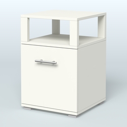 Тумба Динен №2 приставная 1 распашной фасад с надставкой, Белый