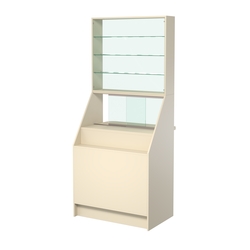 Витрина АЛМАЗ №3 окно выдачи с надставкой, Крем Вайс