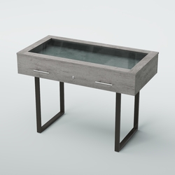 Витрина для музеев "Коллекция" №20 (под нумизматику), Бетон Чикаго светло-серый F186 ST9