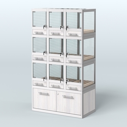 Витрина большая для продажи птиц в зоомагазин серии ЖАКО-04, Ясень Анкор светлый