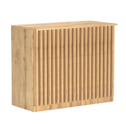 Торговый стол-прилавок широкий с планками серии ВЕРТИКАЛЬ №20, Дуб Золотистый