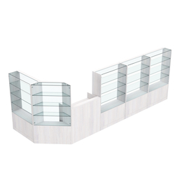 Торговый угловой островок ГРАЦИЯ №7 (открытый) (6.47 кв.м), Ясень Анкор светлый