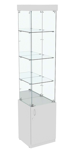 Высокая витрина ИСТРА №704 (задняя стенка - зеркало), Серый