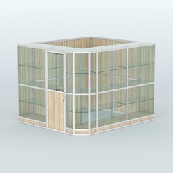 Павильон из профиля угловой №6г (5,5 кв.м), Дуб Сонома