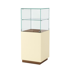 Витрина ювелирная квадратная "Диаманд" №8, Орех + Крем Вайс