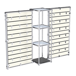 Хромированное вешало ЩИТ №2-4 с зеркальными полками 4мм, Черный