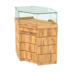 Торговый прилавок угловой внешний с утопленным фасадом №УФ-5, Дуб Золотистый