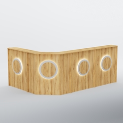 Ресепшен угловой большой КРУГ №4, Дуб Золотистый