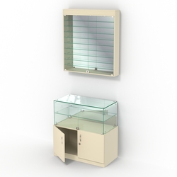 Комбинированный прилавок-витрина зеркальный КПВ-01-08, Крем Вайс