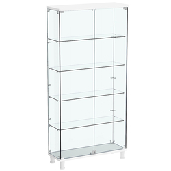 Витрина РОНДО №3-1 на ножках (задняя стенка стекло), Белый