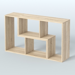 Торговый стеллаж Лофт №1 малый двухмодульный, Дуб Сонома