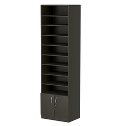 Стеллаж из ДСП с 8-ю полками 400x600 мм серии LEVEL-8 №7 (З/C - ДВП), Черный