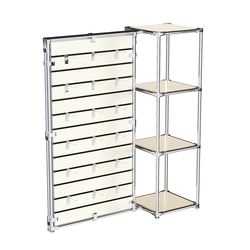 Хромированное вешало ЩИТ №1-3 с полками ДСП 16мм, Крем Вайс