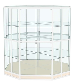 Витрина из профиля островная восьмигранная №4, Крем Вайс