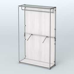 Торговая система ХРОМ (задняя стенка - ДСП) 1200 мм с поручнями №2, Ясень Анкор светлый