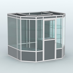 Павильон из профиля пристенный №7а (4,32 кв. м), Темно-Серый