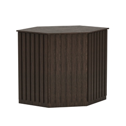 Торговый стол-прилавок шестигранный с планками серии ПРИЛИВ №22, Дуб Венге