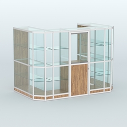 Павильон из профиля пристенный №6г (4,05 кв. м), Дуб Канзас коричневый