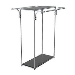 Хромированный стенд-вешало TD-11 №1-3 с полками ДСП 16мм, Черный