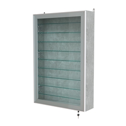 Витрина настенная №2-5А высокая с девятью полками серии Collecto, Метрополитан Грей