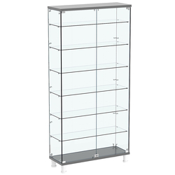 Витрина РОНДО №3-5 на ножках (задняя стенка стекло), Антрацит