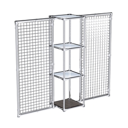 Хромированное вешало ЯЧЕЙКА №2-4 с зеркальными полками 4мм, Дуб Венге