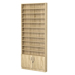 Стеллаж из ДСП с 10-ю полками 100x900 мм серии LEVEL-10 №8 (З/C - ДВП), Дуб Сонома