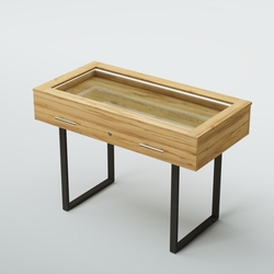 Витрина для музеев "Коллекция" №20-П с подсветкой (под нумизматику), Дуб Золотистый