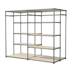 Хромированное вешало ПЛАТФОРМА №2-3 с полками ДСП 16мм, Крем Вайс