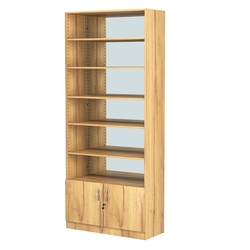 Стеллаж из ДСП с 5-ю полками 400x900 мм серии LEVEL-5 №14-2 (З/C - ЗЕРКАЛО), Дуб Золотистый