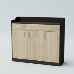 Стойка официанта "Бармен" №8, Черный + Дуб Сонома