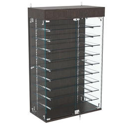 Витрина настенная НЕО №2А-2 с девятью полками, Дуб Венге