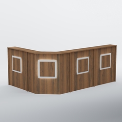 Ресепшен угловой большой КВАДРАТ №4, Орех