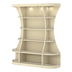 Пристенный высокий стеллаж ГАРАНТ №1-О с ограничителями, Крем Вайс