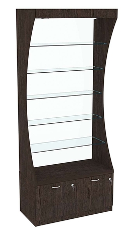 Витрина Радуга со стеклянной задней стенкой №3-2 (Т-20) , Дуб Венге