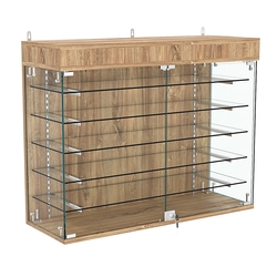 Витрина настенная НЕО №3А-2 с пятью полками, Дуб канзас коричневый Н1113 ST10