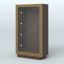 Низкая закрытая витрина с декором НБА-5С, Дуб Венге