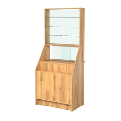 Витрина АЛМАЗ №3 окно выдачи с надставкой, Дуб Золотистый