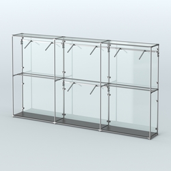 Торговая система ХРОМ (задняя стенка - стекло) 3600 мм с поручнями №6, Черный