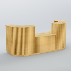 Ресепшен со столом выдачи серии ВЕРТИКАЛЬ №7, Дуб Золотистый