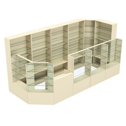 Торговый угловой островок ГРАЦИЯ №8 (открытый) (7.74 кв.м), Крем Вайс