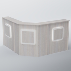 Ресепшен Г-образный КВАДРАТ №3, Ясень Анкор светлый