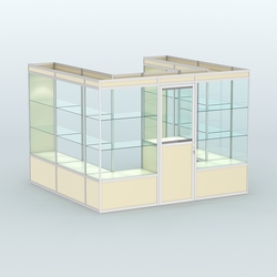 Павильон из профиля пристенный №5б (6,75 кв. м), Крем Вайс