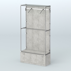 Торговая система ХРОМ (задняя стенка - ДСП) 1200 мм №4-1 с тумбой Т-11 и поручнями, Метрополитан Грей